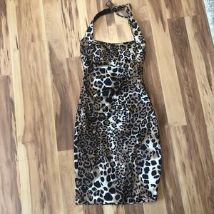 Cheetah print flattering cache dress